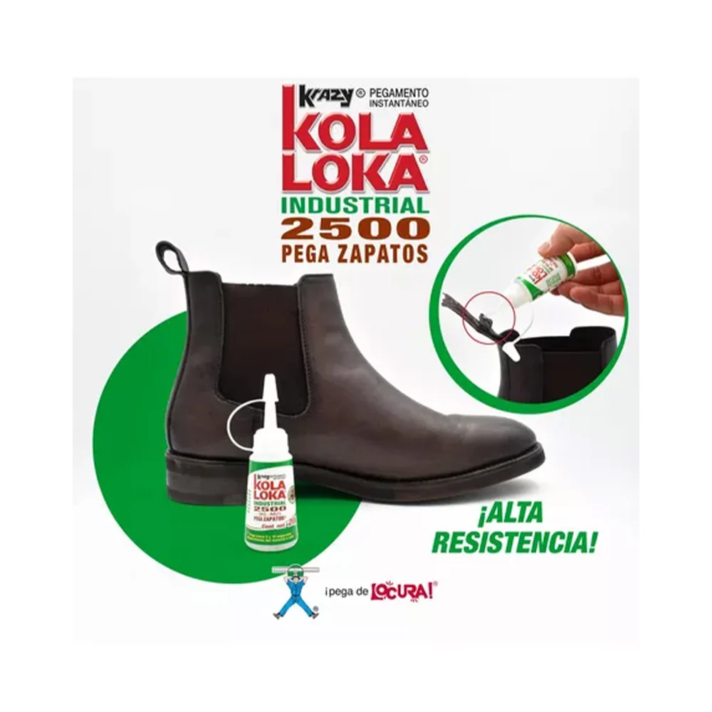 Pegamento líquido instantáneo industrial 2500 para pegar zapatos, 20g / krazy kola loka / 22-104-mal-2500-6
