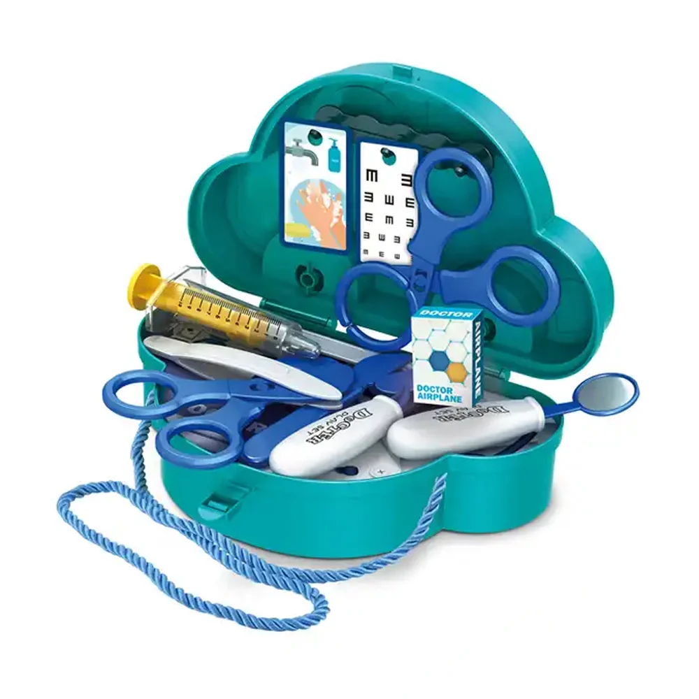 Set doctor mini bolso 2 en 1 con forma de carro temática consultorio médico + instrumentos médicos de juguete / 628-38