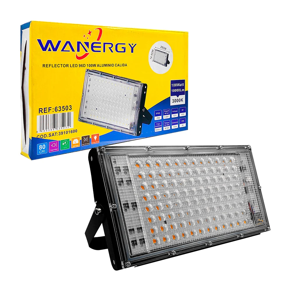 Reflector led wanergy de 100w cálida con marco de aluminio / 63503