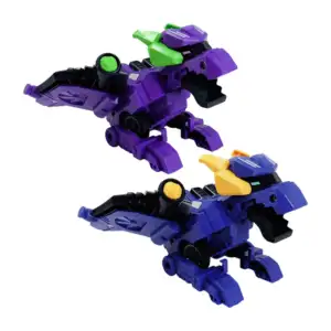 Dinosaurio de juguete transformable en carro de fricción con disparad…