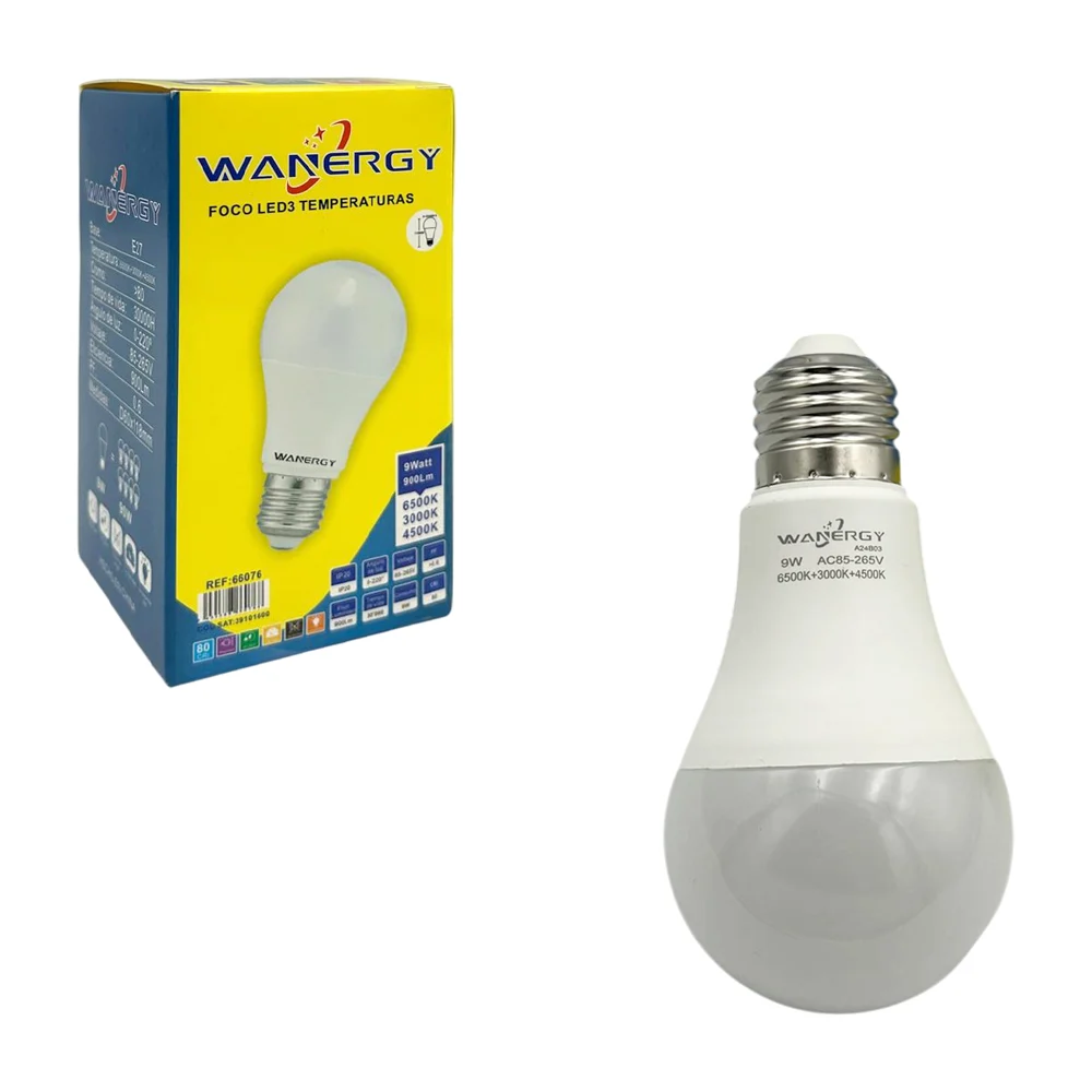Foco wanergy ahorrador led de 9w y 3 temperaturas / 66076
