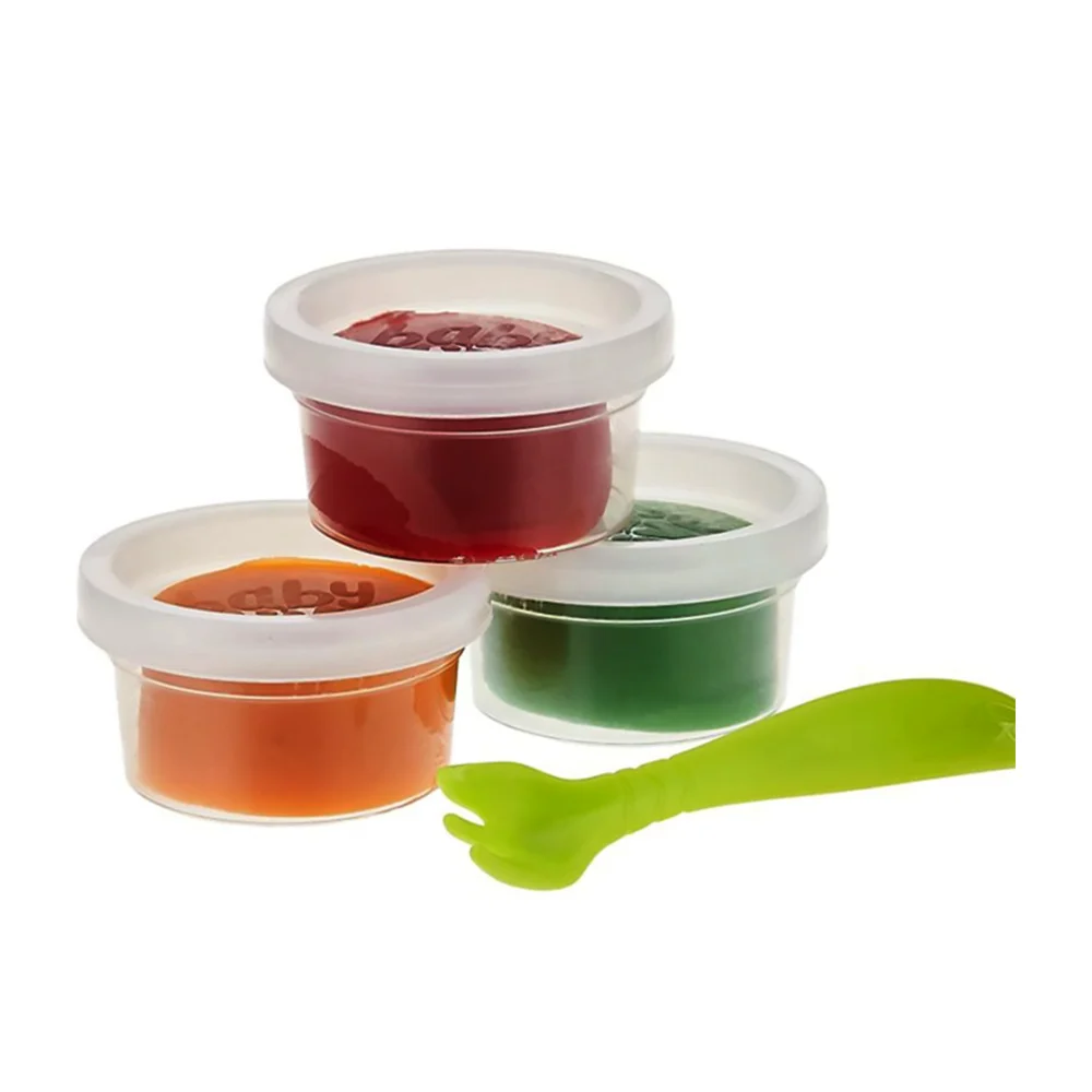 Juguete con 3 recipientes de comida con cubiertos ideal para muñecas baby alive, variedad de colores / e9120