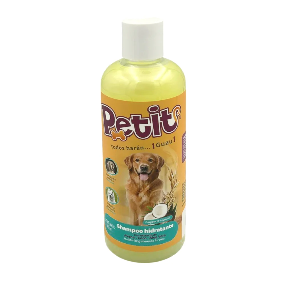 Shampoo hidratante para perros con extracto de coco y avena, acondicionador y cuidado para la piel, 500ml / petit