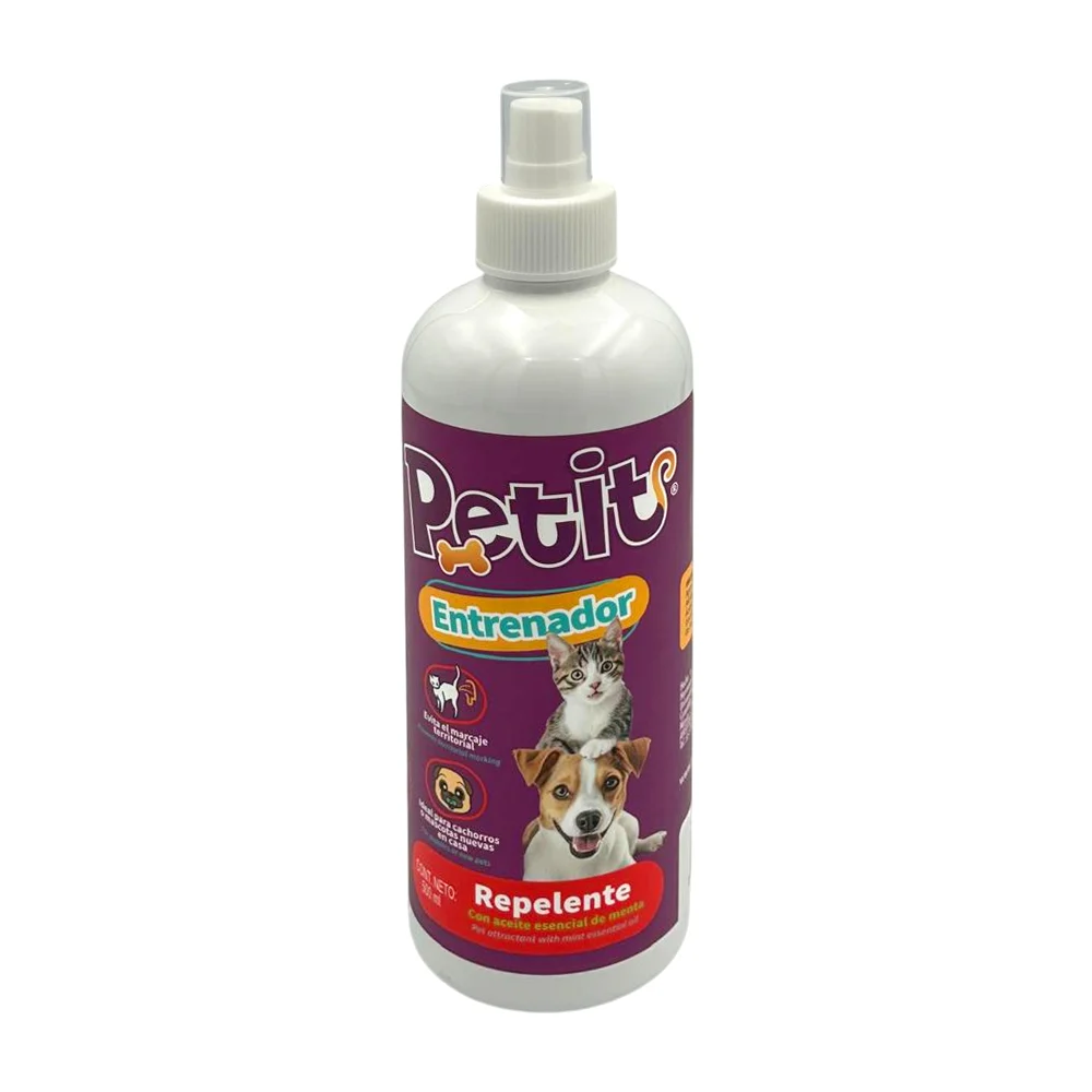 Repelente entrenador con esencia de menta para mascotas, 500ml / petit