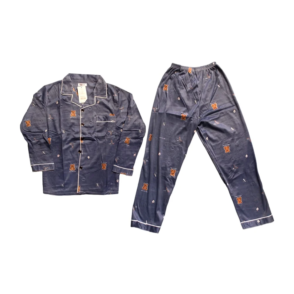 Conjunto pijama para hombre de 2 piezas pans y camisa de manga larga con botones / 68003