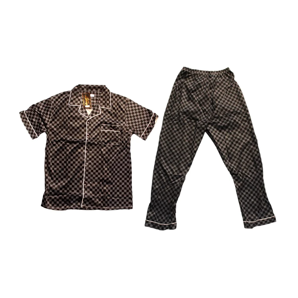 Conjunto pijama para hombre de 2 piezas pans y camisa de manga corta con botones / 68005