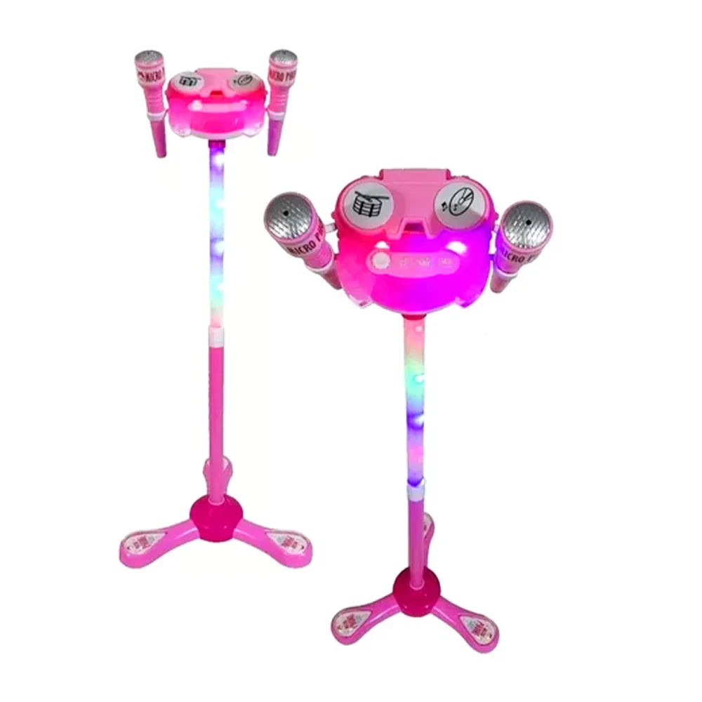 Micrófonos de juguete infantil con base ajustable 53-89cm con luces y música / 6806-h