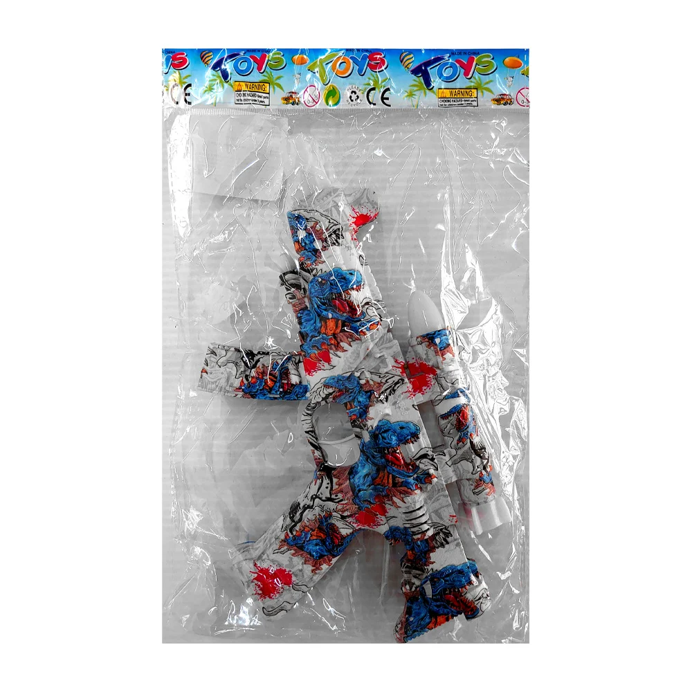 Pistola de plástico con diseño estampado de dinosaurios + luz y sonido, variedad de colores / toys / 683e