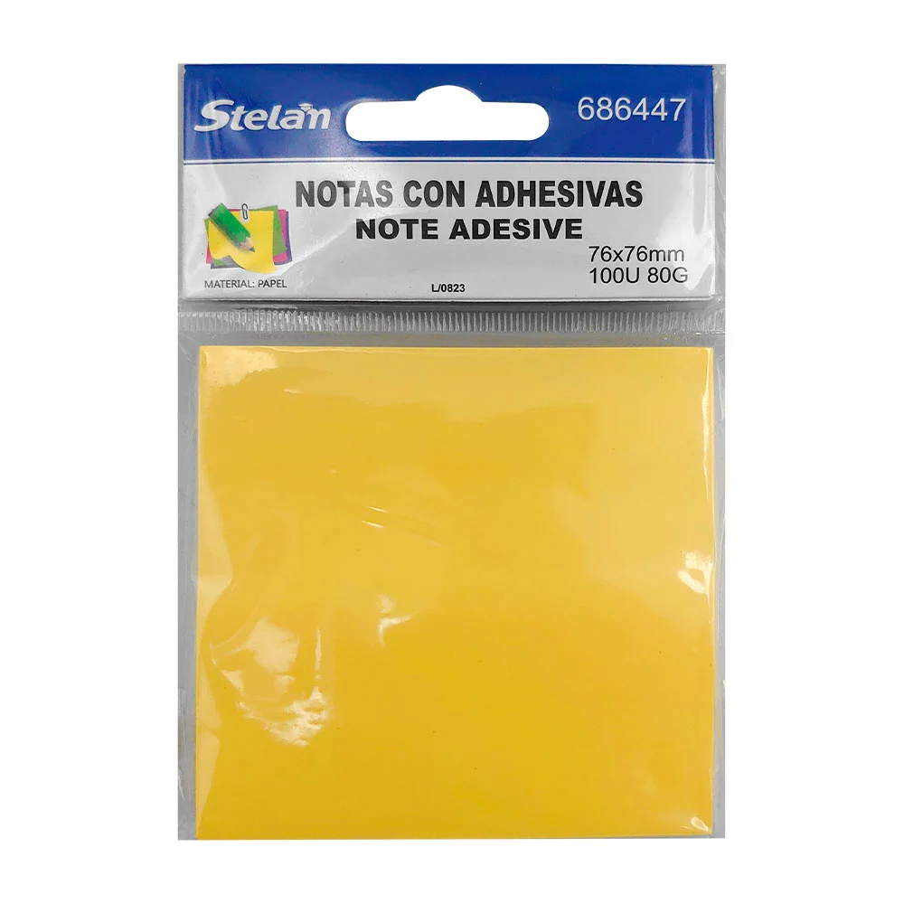 1 Paquete de notas adhesivas medianas cuadriculares lisas, variedad de usos / 76x76mm / stelan