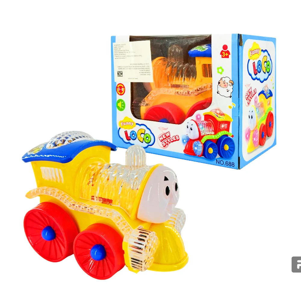 Juguete de mini tren con luz y sonido de pilas / funny loco