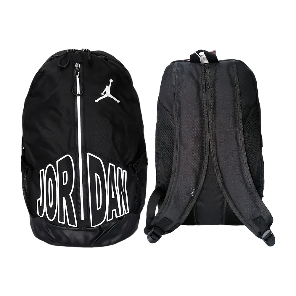 Mochila mediana de 3 compartimentos, cierre vertical con detalle reflectante, estampado de basquetbolista y frase, variedad de colores / 690#