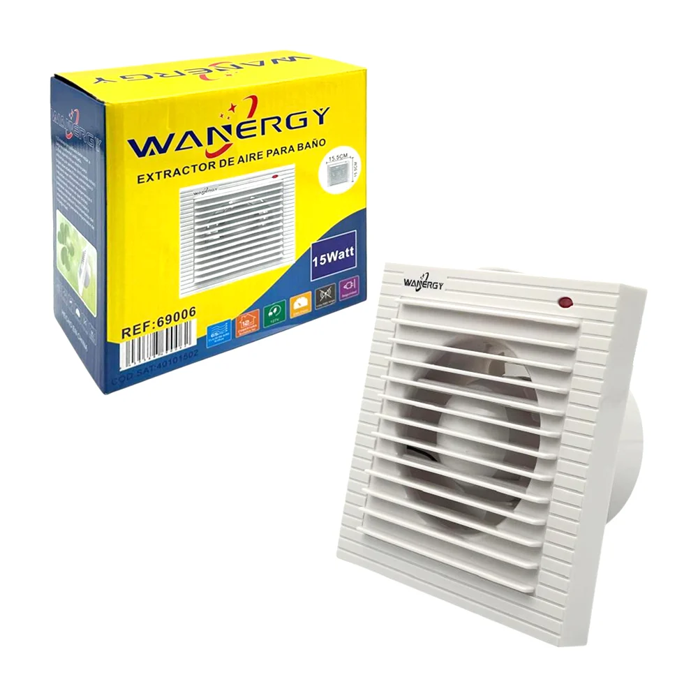 Extractor de aire para baño wanergy  color blanco de 15w / 69006
