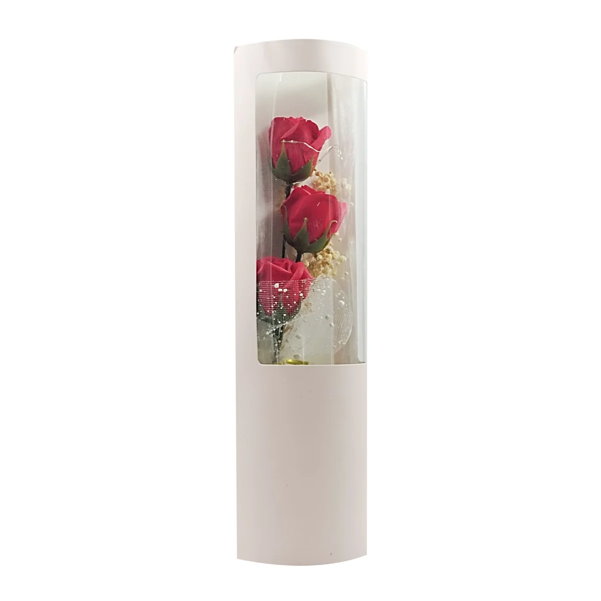 Ramo decorativo con 3 rosas eternas artificiales + mini serie de luces rgb, variedad de colores / 6945