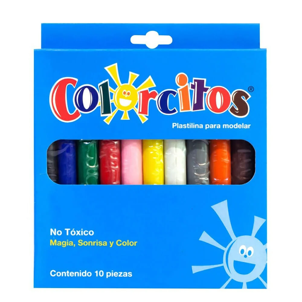 Paquete con 10 barras de plastilina colorcitos para moldear de colores / 561506