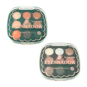 Paleta de maquillaje con 9 sombras en tonos matte o con glitter, vari…