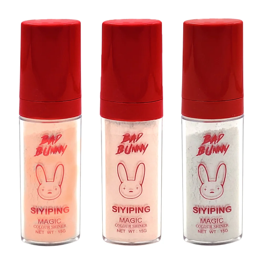 1pza iluminador tipo polvo de hadas con 15g con estampado de conejo, variedad de tonos / siyiping / bad511