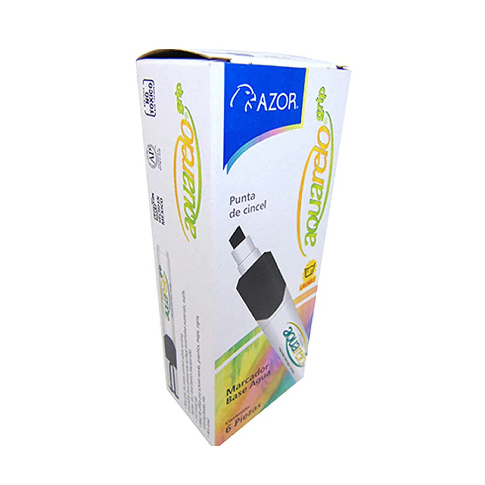 Paquete de 6 marcadores de agua azor aquarelo grip color azul / 725894