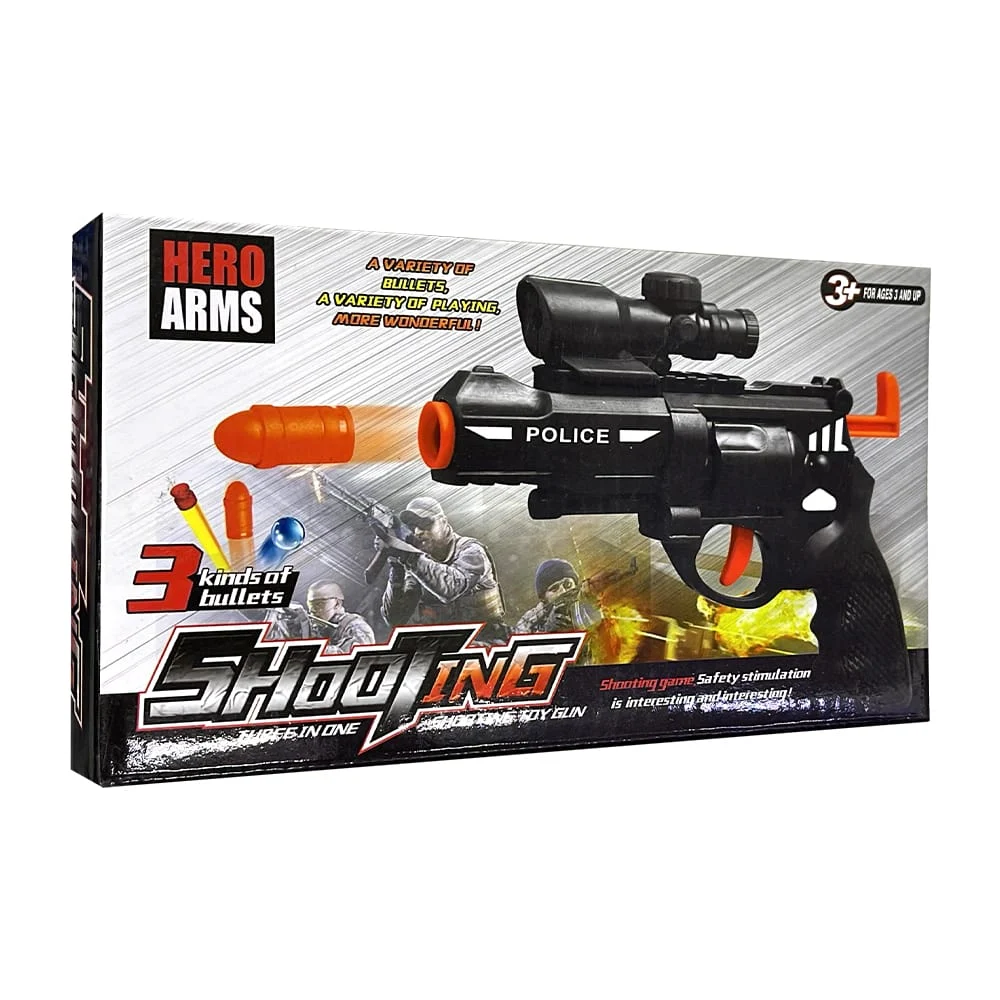 Pistola revolver de juguete, shooting con bolitas de hidrogel y balines / 750