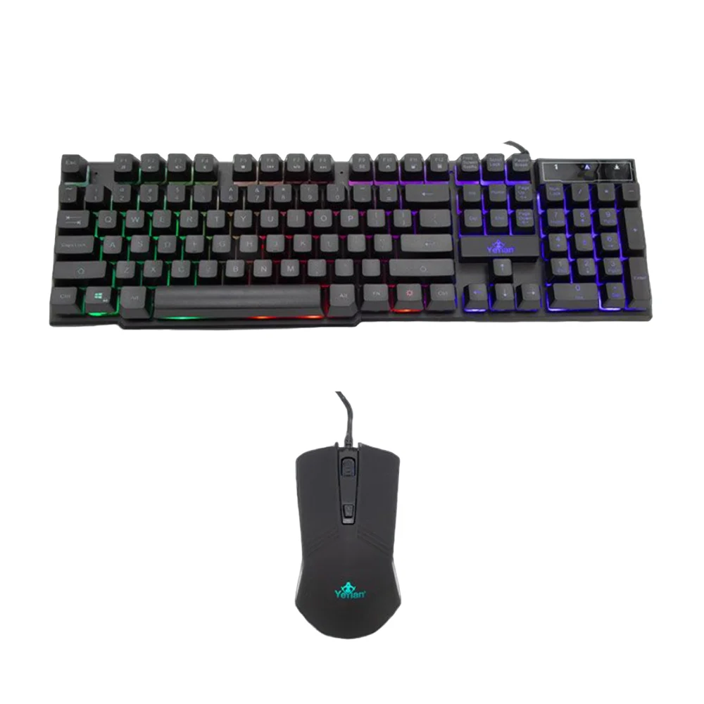 Combo teclado gamer alámbrico con luces rgb, diseño ergonómico y mouse / phoenix series 2000 / ykp-20704