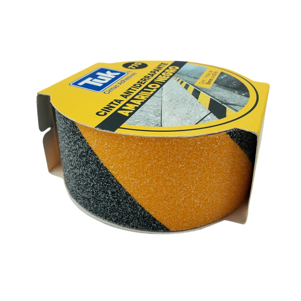 1pza Cinta adhesiva tuk antiderrapante color amarillo y negro de 4.57m con ancho 5cm / 046492 / 457091