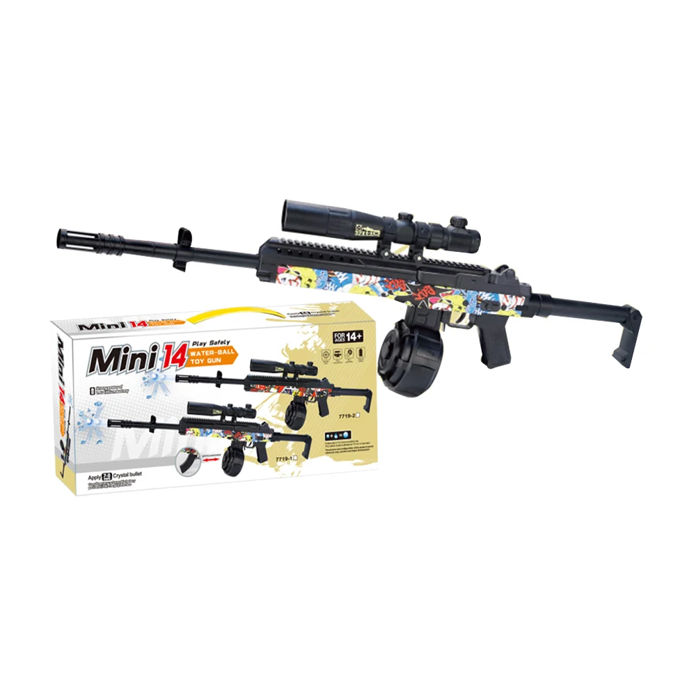 Pistola fusil de juguete mini 14 de hidrogel 7-8mm con accesorios diseño de payaso y grafiti / 7719-1