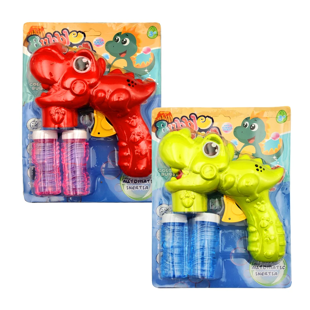 Pistola automatica lanza burbujas con diseño de dinosaurio + 2 botes de jabón / bubble gun / 7772