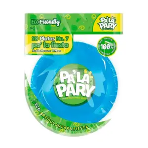 Paquete con 20 platos de plástico en color azul de 7 in - 18 cm / 788…