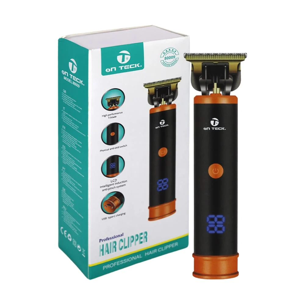 Máquina trimmer inalámbrica con pantalla digital y 4 cabezales intercambiables para cortar cabello, variedad de colores / 80009