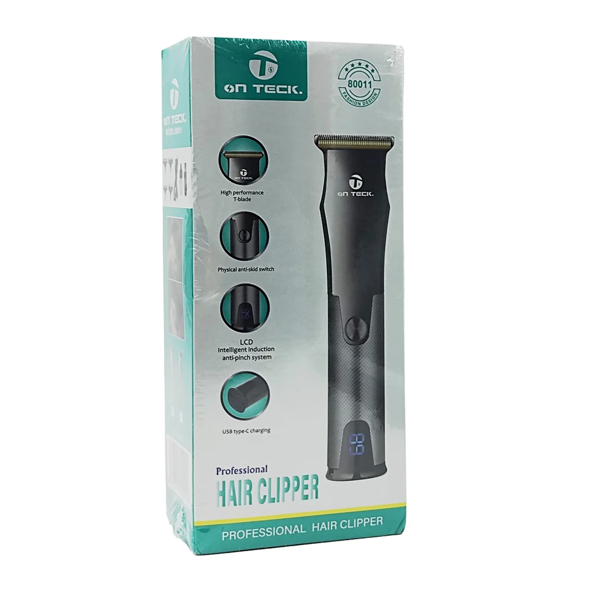 Máquina de afeitar 3 en 1 con puntas intercambiables + 3 peines y cable de carga / on teck / 80004