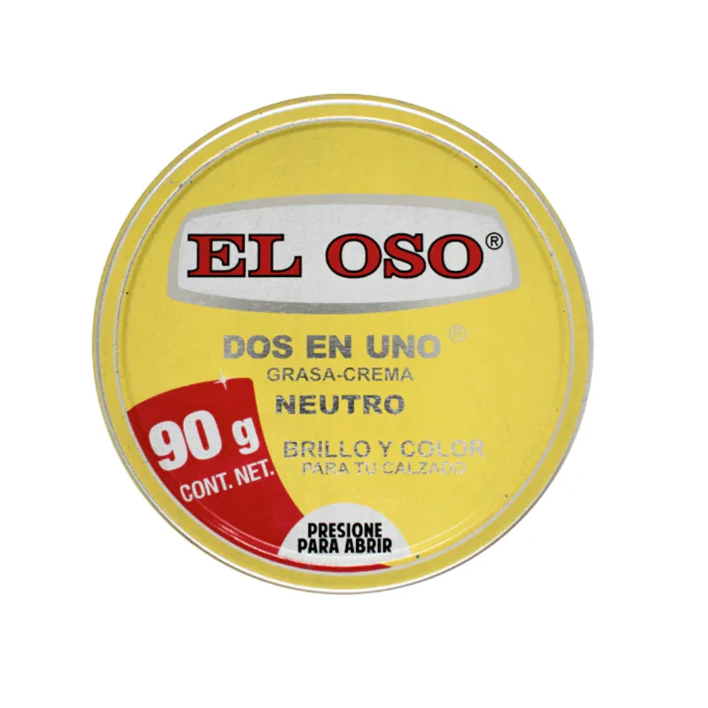 1pza Lata 2 en 1 grasa y crema para calzado en color neutro, 90g / el oso / 8013a