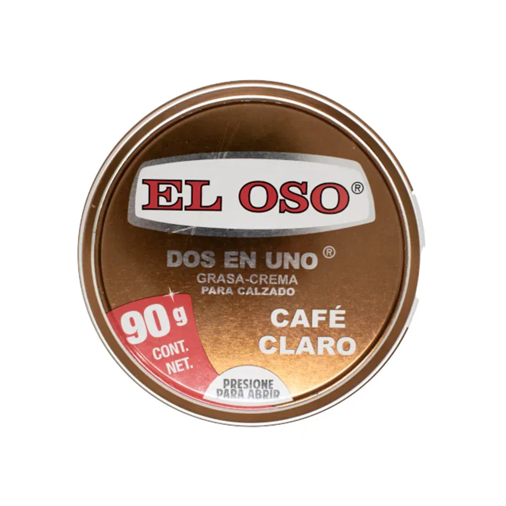 1pza Lata 2 en 1 grasa y crema para calzado en color café claro, 90g / el oso / 8015a