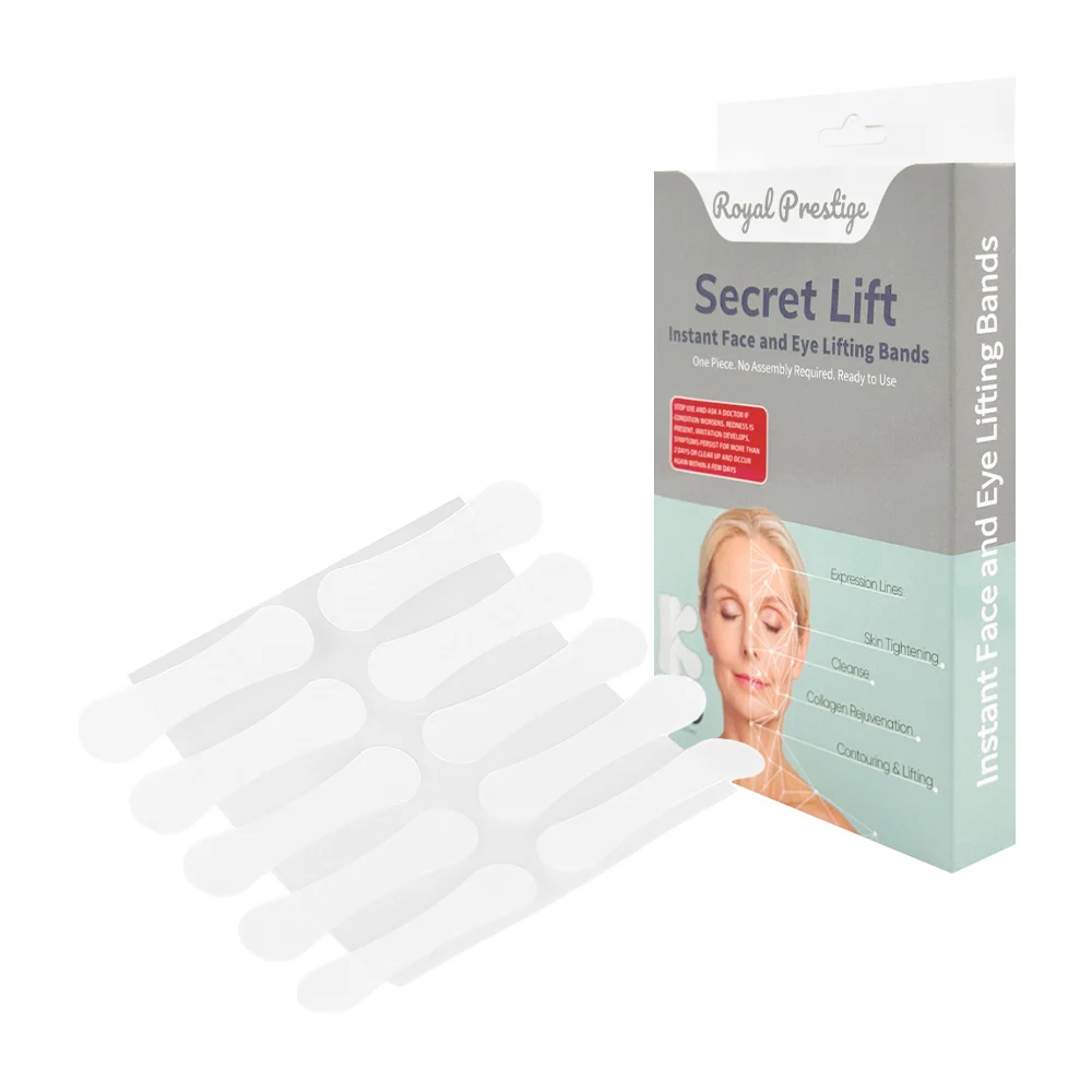 Paquete con 100 tiras bandas pegatinas transparentes para estiramiento de la piel / secret lift / 80680