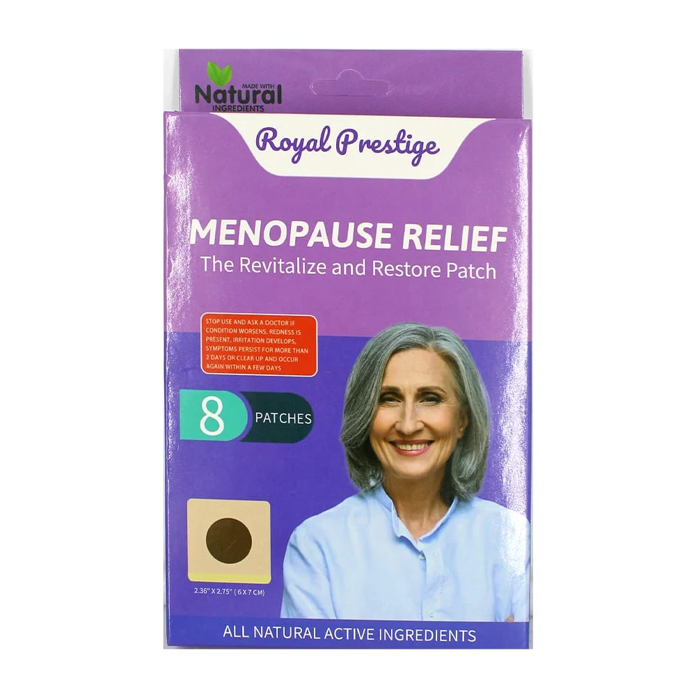 Caja con 8 parches de ingredientes naturales aliviador para la menopausia 6x7cm Royal Prestige / 80718
