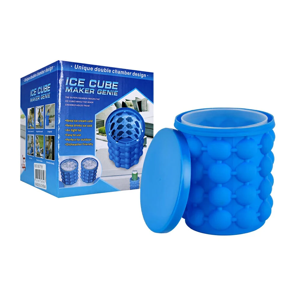 Molde de silicón con 40 espacios para hacer cubitos de hielo, diseño de doble cámara + tapa hermética / 132-30 / s-13 / ro-s13 / 18028 / ice cube maker genie