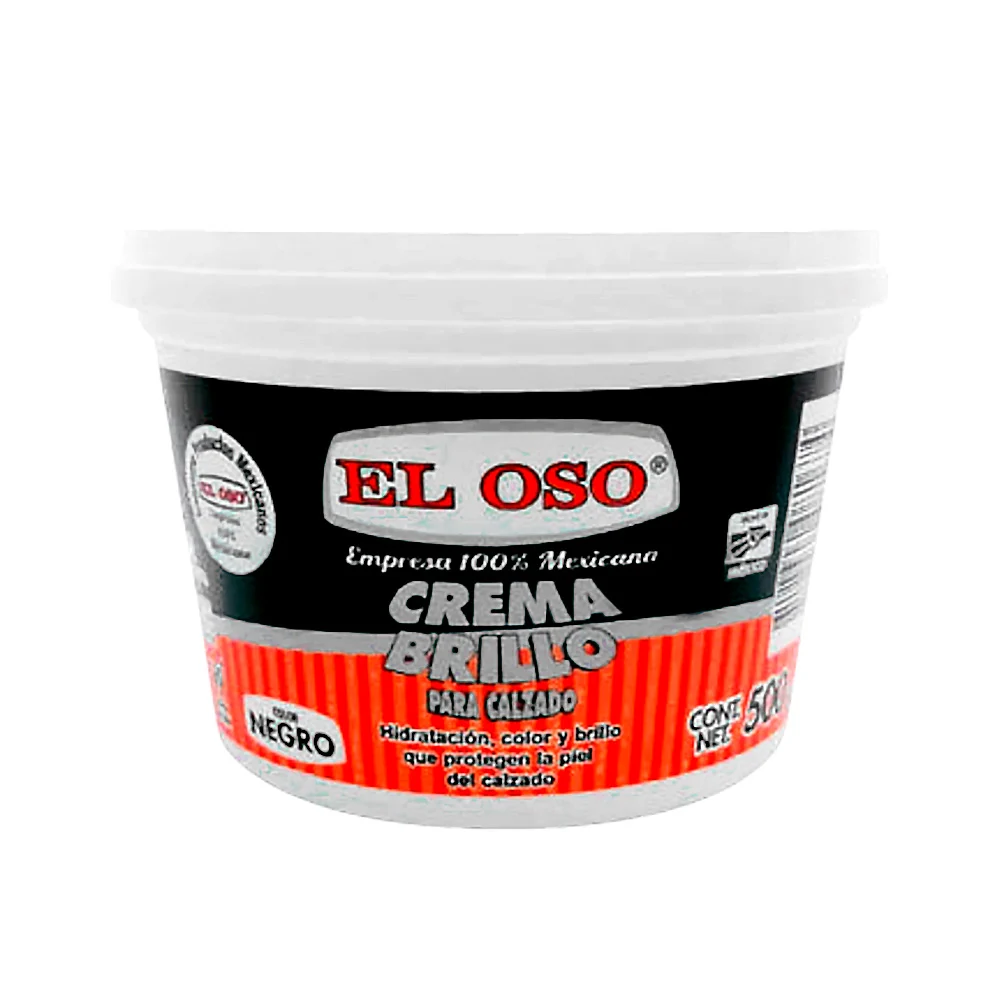 Crema brillo el oso para calzado en color negro, 500g / 8081