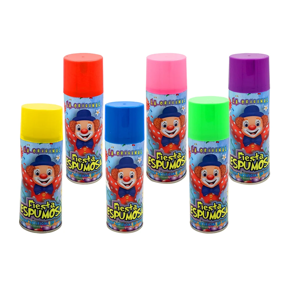 1pza Lata grande de espuma 270ml para fiestas, variedad de colores / fiesta espumosa / lc-0369