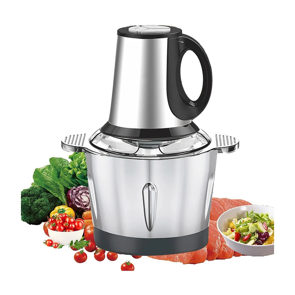 Procesador / picadora de comida eléctrico de acero inoxidable tipo bowl con 4 navajas y capacidad de 3l / hyllis / s-86305
