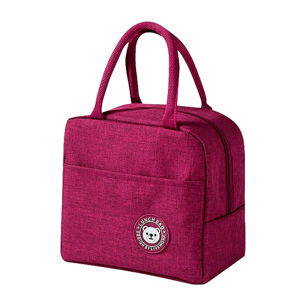 Lonchera térmica lisa con 2 compartimientos, variedad de colores / lunch bag / 8100 / 829 / ly213  / 6501 / ly2241 / zqf697 / bag203 / br-105 / tf19 / tf59 / X020 / hr-985 / bag218 / lu390
