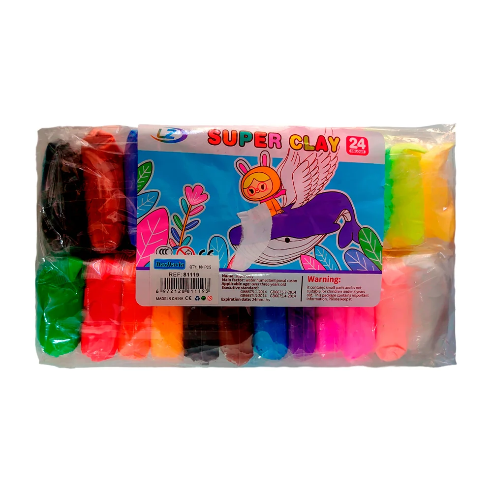 Paquete 24 sobrecitos de foamy moldeable con accesorios, variedad de colores / super clay / 81119