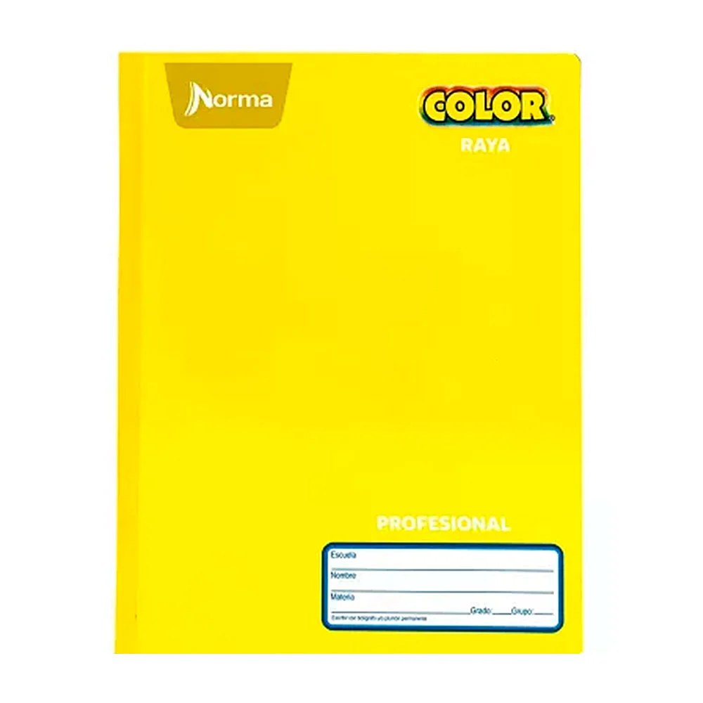 Cuaderno profesional cosido norma con 100 hojas en raya de 20x26, variedad de colores / cuaderno cosido norma / 105030 / 812802 / color 360