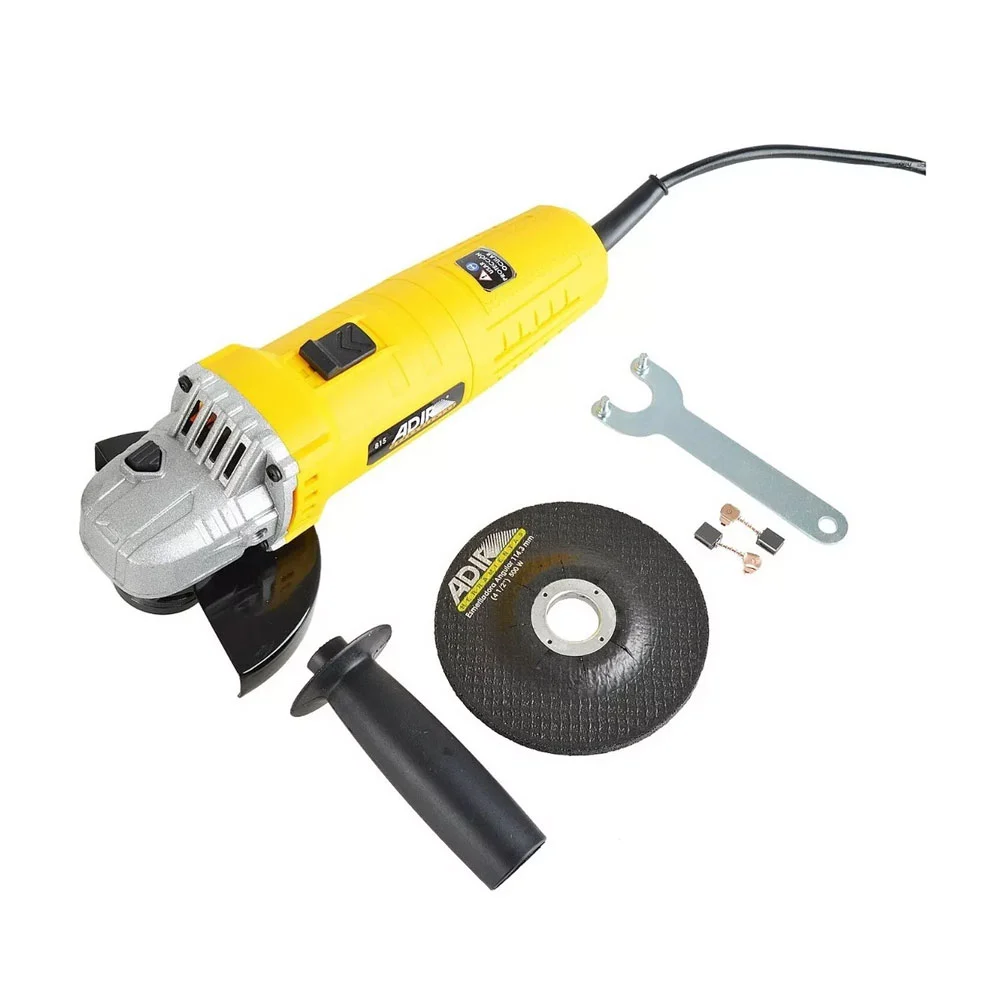 Esmeriladora angular de 4 1/2 pulgada con switch de seguridad y maneral para colocarse en 2 posiciones, 500w / 815 / adir herramientas
