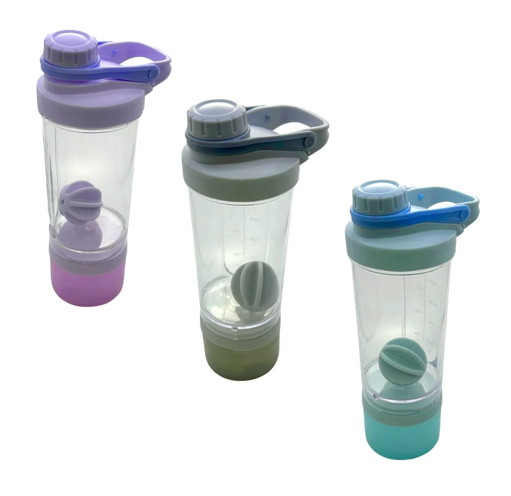 Vaso shaker deportivo mezclador de plástico para proteína, variedad de colores / 822