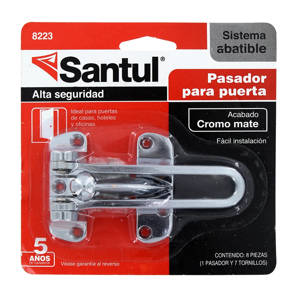 Pasador para puerta santul con acabado cromo mate de alta seguridad / 0520