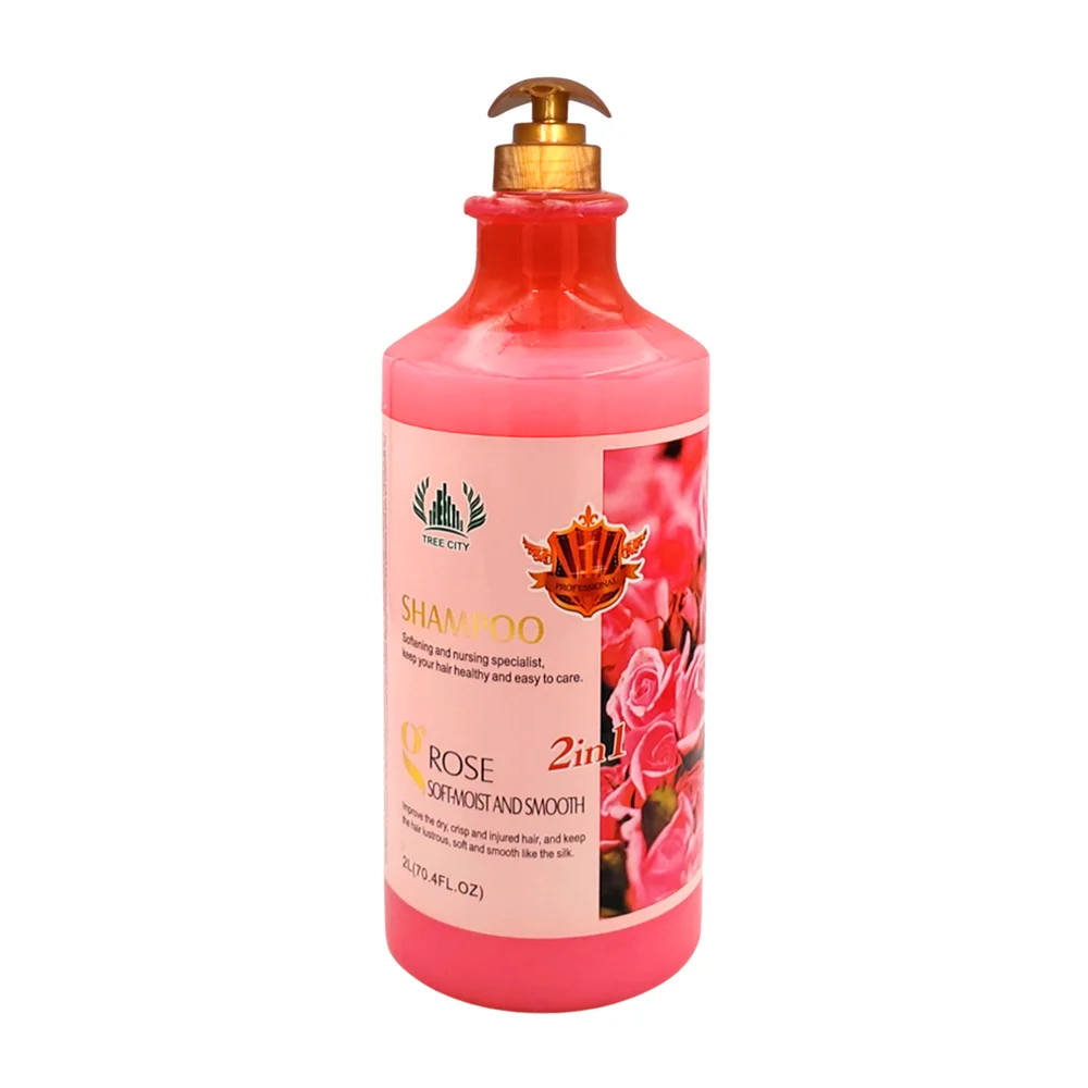 Botella de shampoo de 2 litros con extracto de rosas purifica el cabello y da elasticidad al cabello, 2l - 70.4 oz / shampoo rose / df-089-2 / ml89068-02