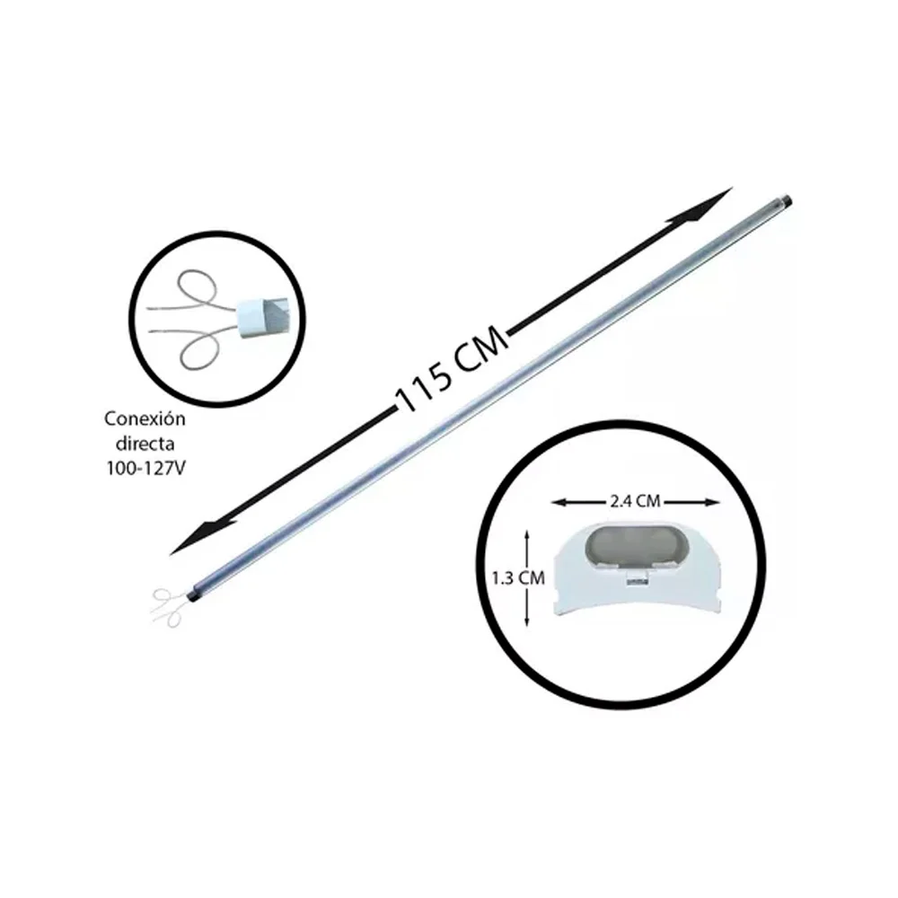 Regleta led flexible con luz blanca de 20w para techo, 115cm / mavrik