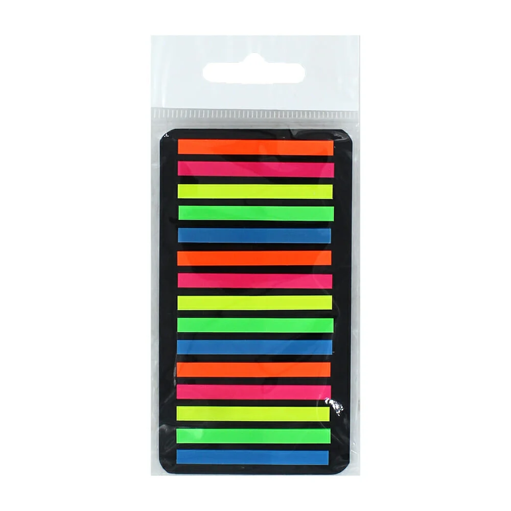 Paquete con 300 post it o notas adhesivas, tipo índice o separador, color neón de 4.5 cm, variedad de colores / 8615