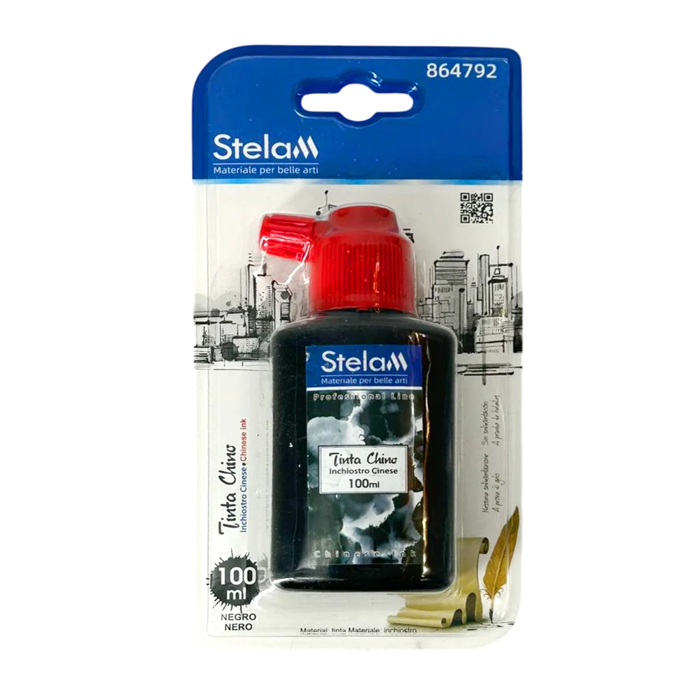 Tinta china stela de color negro, 100ml / 864792