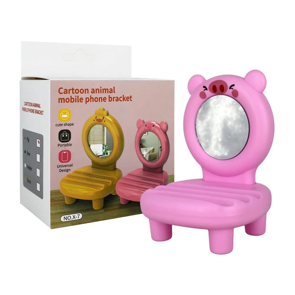 Soporte pequeño en forma de silla y decoración de animales para teléfono celular, variedad de colores y diseños / x-7 / 1975