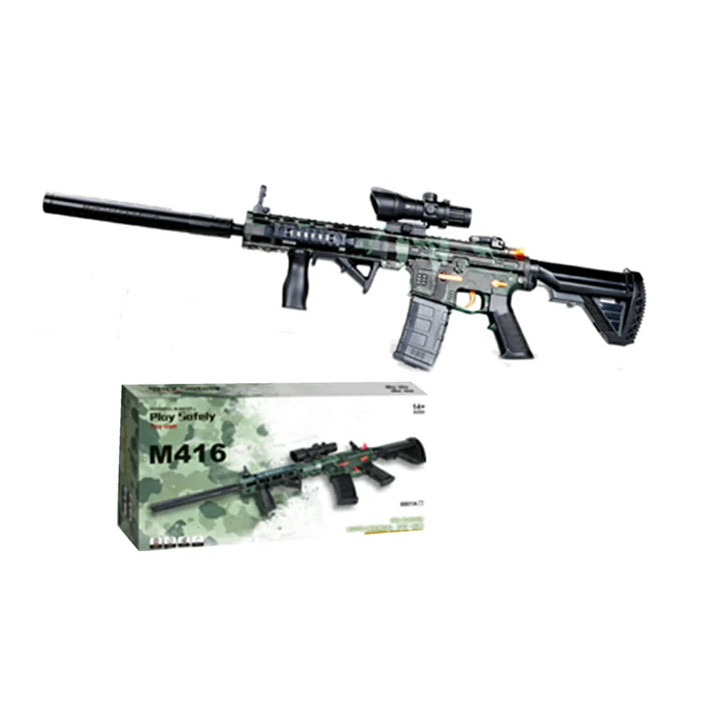Rifle de juguete auto-manual m416 con balines de hidrogel en color verde militar / 8801a