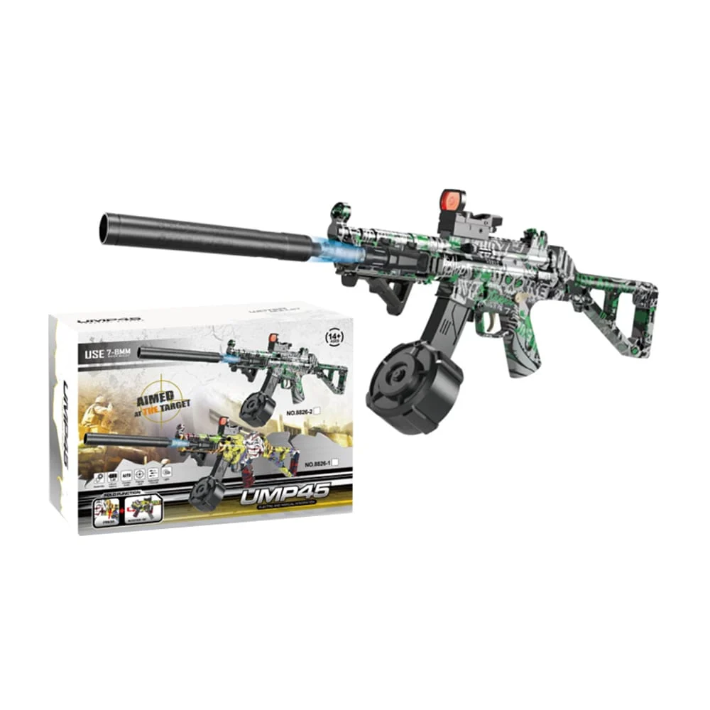 Pistola de hidrogel tipo ump45 con balas de hidrogel 7-8mm manual y eléctrica con diseño de calaveras / 8826-2